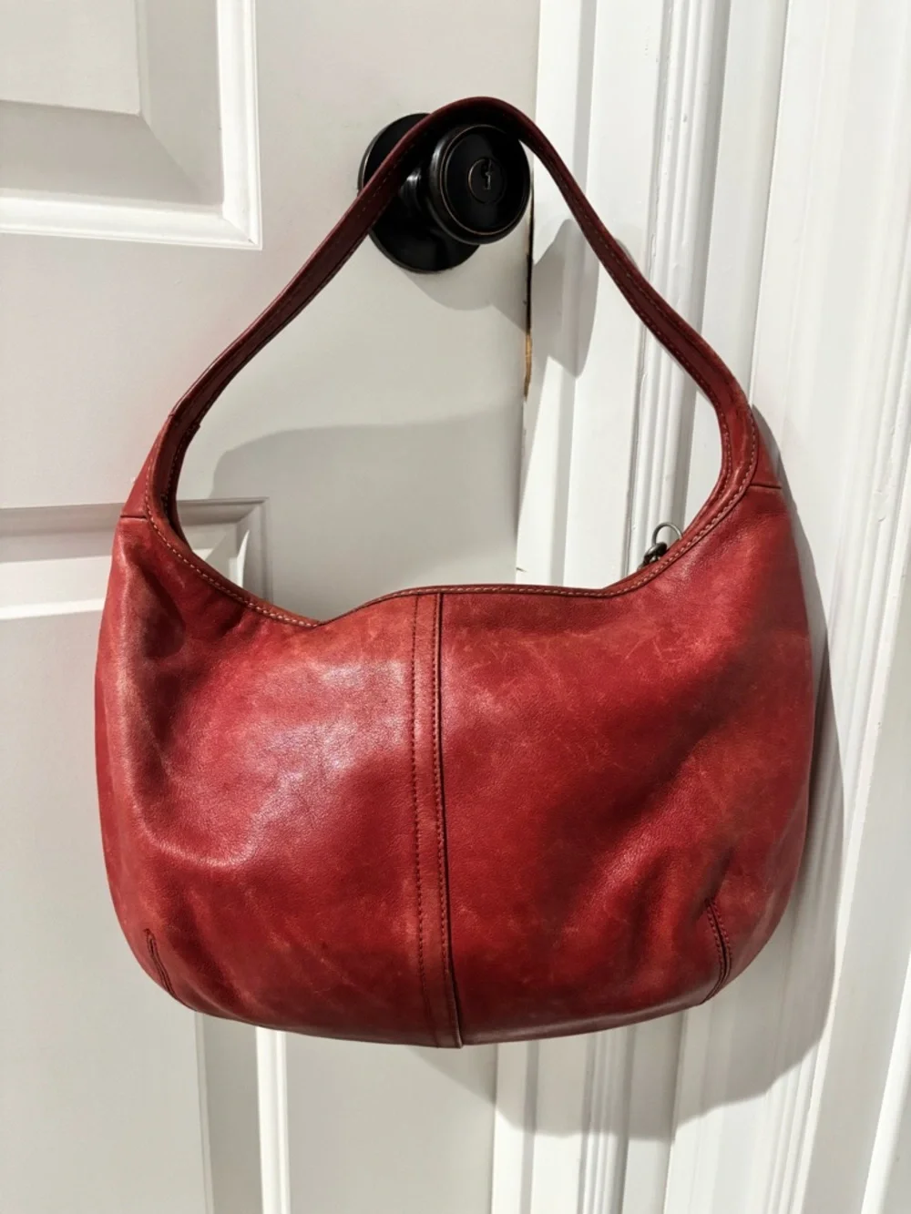 Vintage Coach Ergo 9219 Red Leather Hobo Shoulder Bag Y2K Slouchy Cowhide Purse - Picture 7 of 11